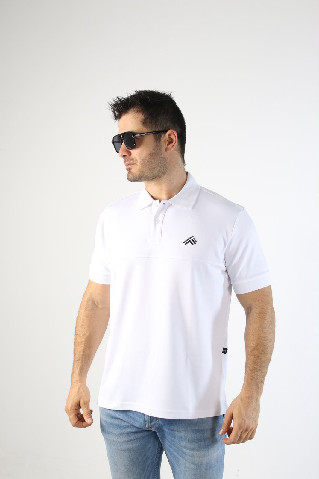 Polo masculina Blanca 100% Algodon